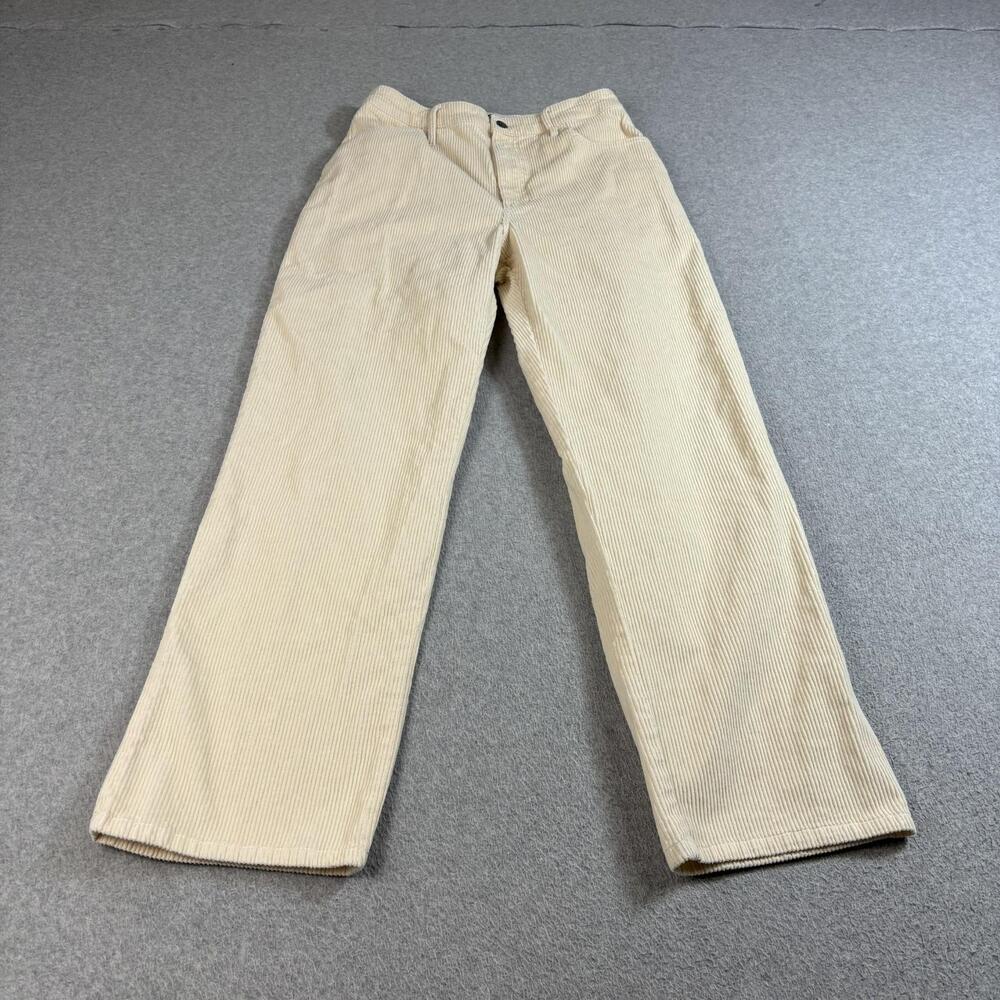 Hollister Corduroy Pants Womens 7/W28 Beige Ultra High-Rise Straight Academia